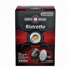 Капсулы для кофемашин NESPRESSO Ristretto, натуральный кофе, 10 шт. х 5 г, PORTO ROSSO