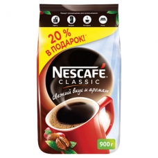 Кофе растворимый NESCAFE Нескафе Classic, гранулированный, 900 г, мягкая упаковка, 11623339