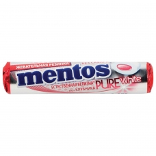 Жевательная резинка MENTOS Pure White Ментос Ролл Клубника, 15,5 г, 87547