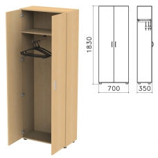 Шкаф для одежды Канц, 700х350х1830 мм, цвет бук невский, ШК40.10