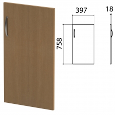 Дверь ЛДСП низкая Этюд, правая, 397х18х758 мм, орех онтарио, 400005-160