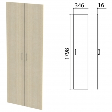 Дверь ЛДСП высокая Канц, КОМПЛЕКТ 2 шт, 346х16х1798 мм, цвет дуб молочный, ШК40.15.1