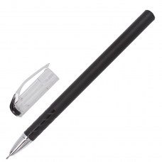 Ручка гелевая STAFF College, ЧЕРНАЯ, корпус черный, игольчатый узел 0,6 мм, линия письма 0,3 мм, 143018