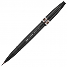 Ручка-кисть PENTEL (Япония) Brush Sign Pen Artist, линия письма 0,5-5 мм, коричневая, SESF30C-E