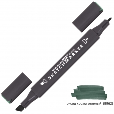 Маркер для скетчинга двусторонний 1 мм - 6 мм BRAUBERG ART CLASSIC, ОКСИД ХРОМА ЗЕЛЕНЫЙ (B962), 151844