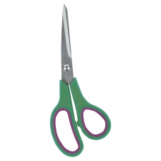 Ножницы БИЗНЕСМЕНЮ Soft Grip, 190 мм, резиновые вставки, зелено-фиолетовые, 3-х сторонняя заточка, 236930