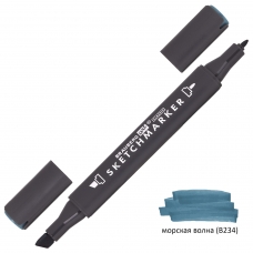 Маркер для скетчинга двусторонний 1 мм - 6 мм BRAUBERG ART CLASSIC, МОРСКАЯ ВОЛНА (B234), 151808