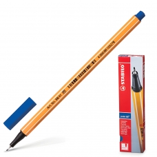 Ручка капиллярная (линер) STABILO Point, СИНЯЯ, корпус оранжевый, линия письма 0,4 мм, 88/41