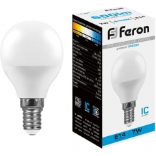 Лампа светодиодная Feron LB-95 Шарик E14 7W 175-265V 6400K(25480) Лампа светодиодная Feron LB-95 Шарик E14 7W 175-265V 6400K(25480)