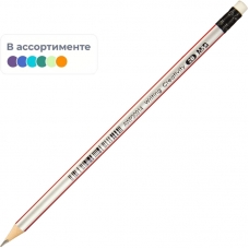 Карандаш чернографитный M&G, 2B, трехгранный, дерево, ластик, ассорти Карандаш чернографитный M&G, 2B, трехгранный, дерево, ластик, ассорти