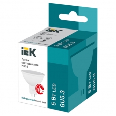 Лампа светодиодная IEK ECO MR16 LLE-MR16-5-230-40-GU5 5Вт 4000К GU5.3 Лампа светодиодная IEK ECO MR16 LLE-MR16-5-230-40-GU5 5Вт 4000К GU5.3