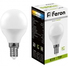 Лампа светодиодная Feron LB-95 Шарик E14 7W 175-265V 4000K(25479) Лампа светодиодная Feron LB-95 Шарик E14 7W 175-265V 4000K(25479)