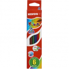 Карандаши цветные 6цв 3-гран Kores 93306.01 Карандаши цветные 6цв 3-гран Kores 93306.01
