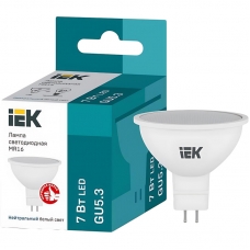 Лампа светодиодная Eco 7Вт софит 4000К GU5.3 IEK LLE-MR16-7-230-40-GU5 Лампа светодиодная Eco 7Вт софит 4000К GU5.3 IEK LLE-MR16-7-230-40-GU5