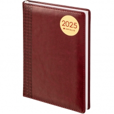 Ежедневник датированный 2025 IF 14х20см 176л. твердый. Lozanna AZ2706/bordo
