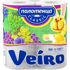 Полотенца бумажные VEIRO  Classic 2-сл.,с тиснением,2рул./уп.5п22