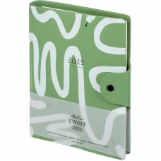 Ежедневник датированный 2025 IF 14х20см 160л. на спирали Twist I1548/green