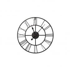 Часы настенные металл Black Metal Clock 40x40 арт.79806