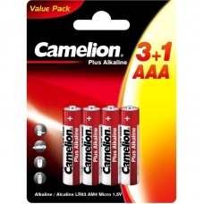 Батарейка Camelion Plus Alkaline 3+1 LR03 (3+1LR03-BP,1.5В) 4шт/бл