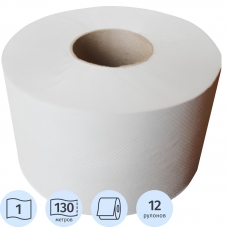 Бумага туалетная д/дисп 1сл сер втул 130м Первая цена 12рул/уп 130G1