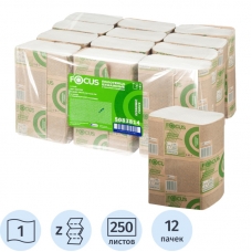 Полотенца бумажные д/дисп. FOCUS Eco Z-сл 1сл 24х21,5см 250л/12пач/уп