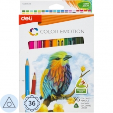 Карандаши цветные Deli Color Emotion EC00230 3-гран. липа 36цв/наб Карандаши цветные Deli Color Emotion EC00230 3-гран. липа 36цв/наб