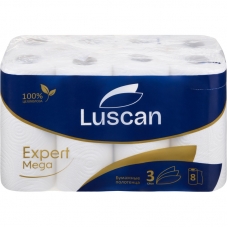 Полотенца бумажные Luscan Expert Mega 3сл, 8рул/уп, 12м