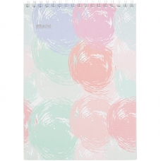 Блокнот А5, 80л, кл, греб.верх, обл.мат.лам. Attache Selection Pastel Круги Блокнот А5, 80л, кл, греб.верх, обл.мат.лам. Attache Selection Pastel Круги