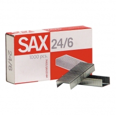 Скобы для степлера N24/6 SAX оцинкованные (2-30 лист.) 1000 шт в упаковке
