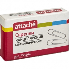 Скрепки Attache 28 мм, металлические б/покрытия, овальные 100шт./уп.к/кор