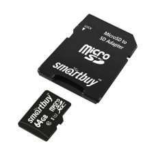 Карта памяти SmartBuy microSDXC 64Gb UHS-I Cl10 +ад, SB64GBSDCL10-01 Карта памяти SmartBuy microSDXC 64Gb UHS-I Cl10 +ад, SB64GBSDCL10-01