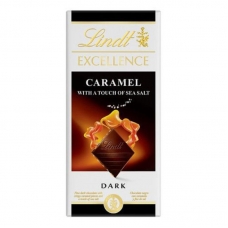 Шоколад LINDT темный с морской солью и карамелью, 100 гр