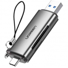 Картридер UGREEN USB-C + USB-A 3.0 для карт памяти TF/SD (50706) Картридер UGREEN USB-C + USB-A 3.0 для карт памяти TF/SD (50706)