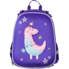 Ранец №1School  3D Dino princess, 2 отд., эргоном. спинка
