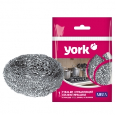 Губка для мытья посуды YORK Мега спиральная стальная