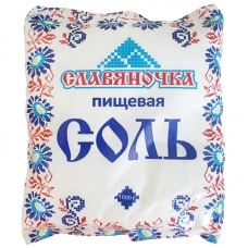 Соль Славянка мелкий помол, 1кг 30шт/уп