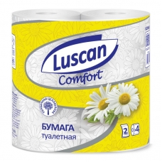 Бумага туалетная Luscan Comfort 2сл бел с жел тисн ромаш 100%цел 21,9м4р/уп Бумага туалетная Luscan Comfort 2сл бел с жел тисн ромаш 100%цел 21,9м4р/уп