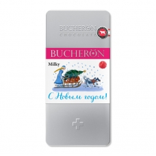 Шоколад BUCHERON молочный шоколад с малиной, ж/б, 100г