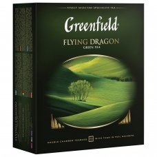 Чай GREENFIELD Гринфилд Flying Dragon, зеленый, 100 пакетиков в конвертах по 2 г, 0585