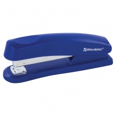Степлер №24/6, 26/6 BRAUBERG Standard+, до 30 листов, полнозагрузочный, синий, 228607