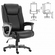 Кресло офисное BRABIX PREMIUM Solid HD-005, НАГРУЗКА до 180 кг, рециклированная кожа, черное, 531941 Кресло офисное BRABIX PREMIUM Solid HD-005, НАГРУЗКА до 180 кг, рециклированная кожа, черное, 531941