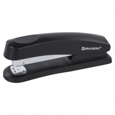 Степлер №24/6, 26/6 BRAUBERG Standard+, до 30 листов, полнозагрузочный,черный, 228606