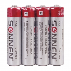 Батарейки SONNEN, AAA R03, 24А, солевые, КОМПЛЕКТ 4 шт., в пленке, 451098
