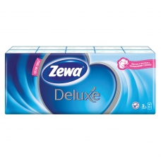 Платки носовые ZEWA Delux, 3-х слойные, 10 шт. х спайка 10 пачек, 51174