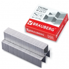 Скобы для степлера BRAUBERG № 23/17, 1000 штук, в картонной коробке, до 120 листов, 221164 Скобы для степлера BRAUBERG № 23/17, 1000 штук, в картонной коробке, до 120 листов, 221164