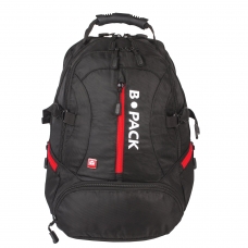 Рюкзак B-PACK S-03 БИ-ПАК универсальный, с отделением для ноутбука, увеличенный объем, черный, 46х32х26 см, 226949