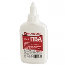 Клей ПВА BRAUBERG бумага, картон, дерево, 85 г, 227377
