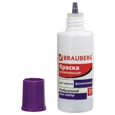 Краска штемпельная BRAUBERG PROFESSIONAL, clear stamp, фиолетовая, 30 мл, на водной основе Краска штемпельная BRAUBERG PROFESSIONAL, clear stamp, фиолетовая, 30 мл, на водной основе
