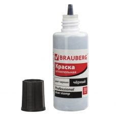Краска штемпельная BRAUBERG PROFESSIONAL, clear stamp, черная, 30 мл, на водной основе Краска штемпельная BRAUBERG PROFESSIONAL, clear stamp, черная, 30 мл, на водной основе