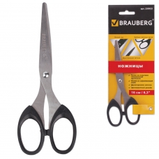 Ножницы BRAUBERG Classic, 160 мм, классической формы, чёрные, 2-х сторонняя заточка, 230933 Ножницы BRAUBERG Classic, 160 мм, классической формы, чёрные, 2-х сторонняя заточка, 230933